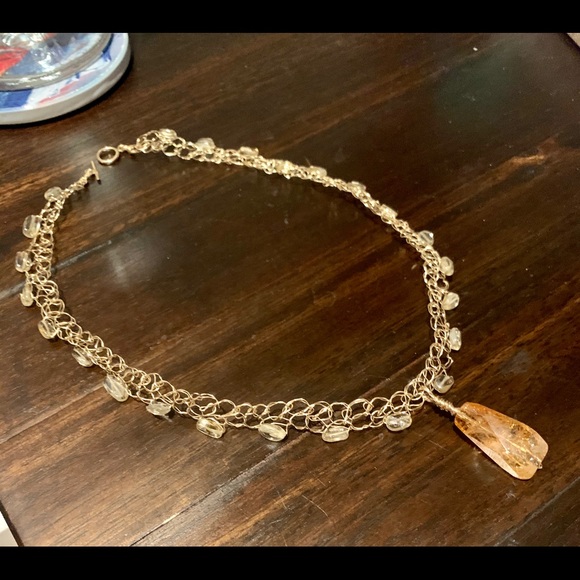 Handmade necklace with citrine pendant - Picture 2 of 5